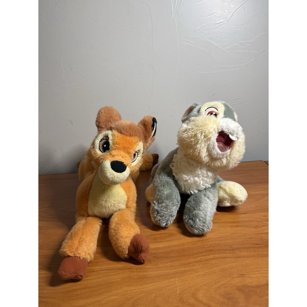 Vintage Bambi Thumper Disney Store Exclusive Plush Bundle 12"